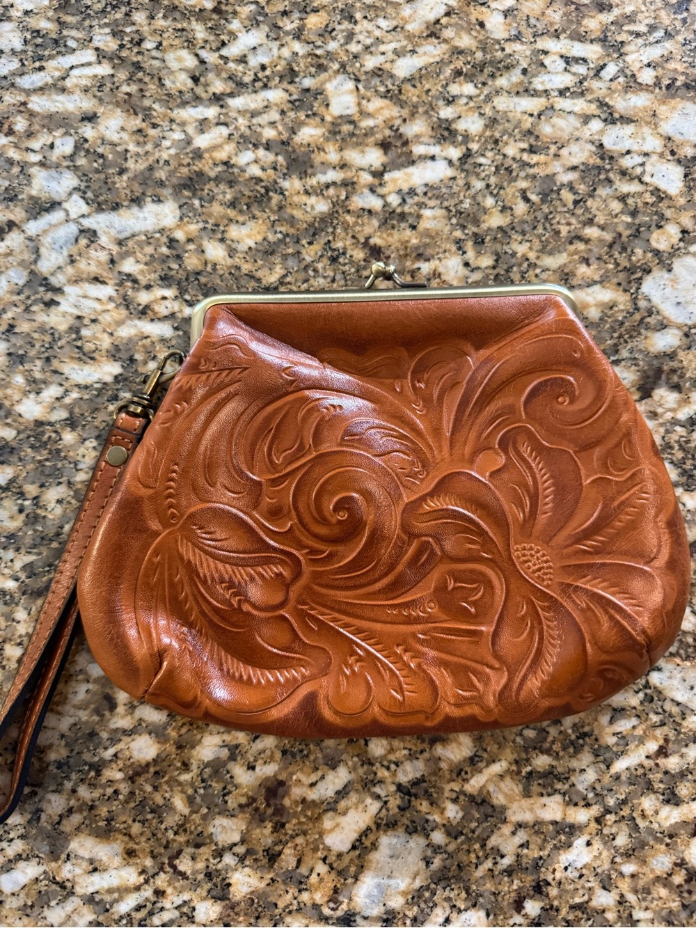 Patricia Nash Savena Tooled Leather Wristlet